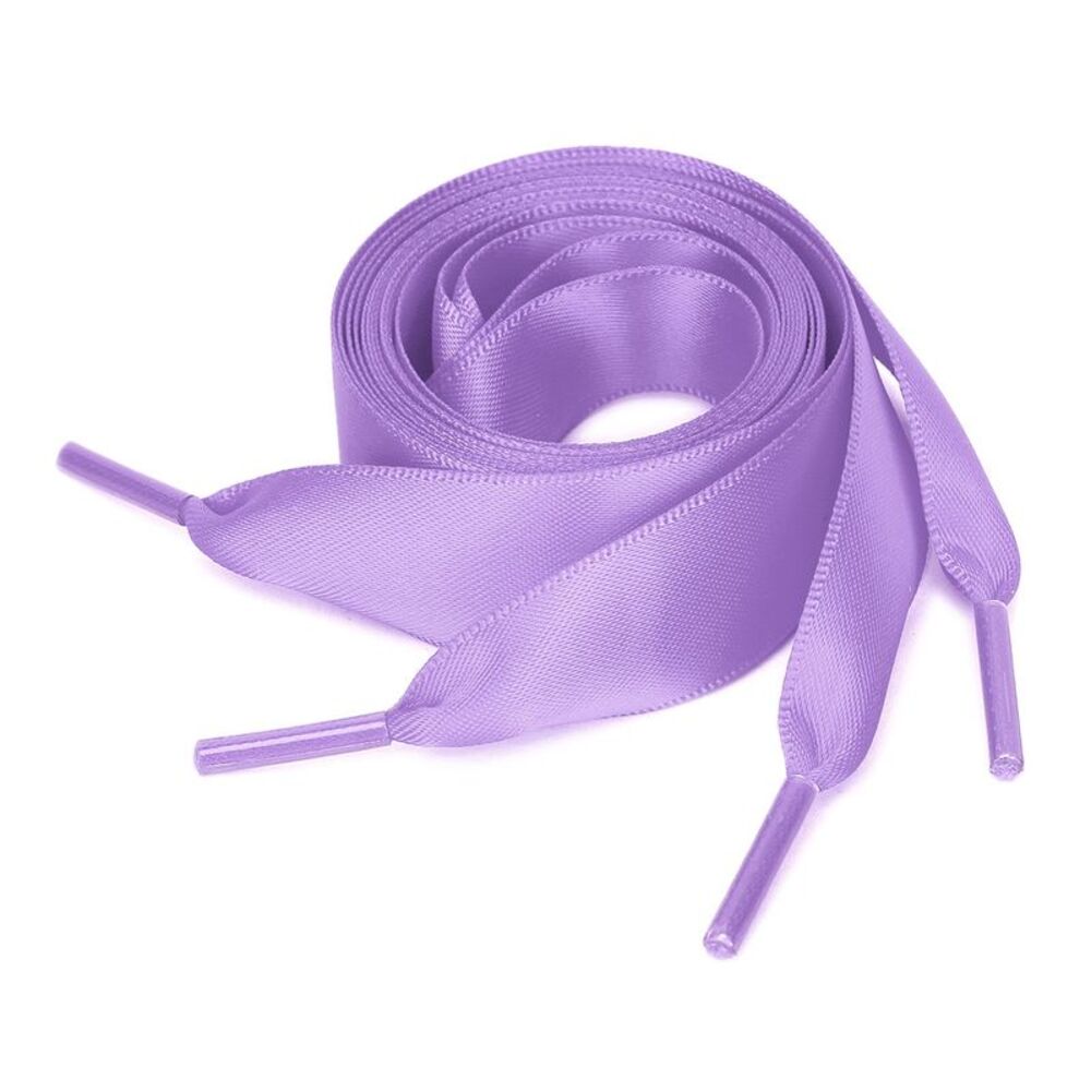 2 Pairs Satin Flat Ribbon Shoelaces Sneakers Canvas Shoestrings Purple